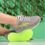 کتونی اسیکس زنانه طوسی سبز